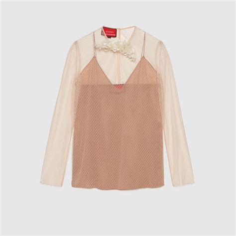 gucci tulle top|gucci clothing for women.